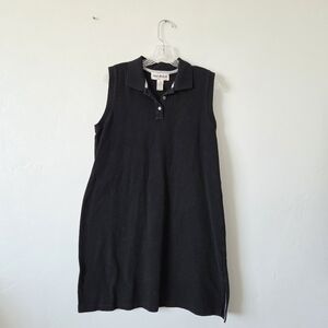 Vintage Jones Wear Polo Dress Black 100% Cotton Sporty Tennis Golf Pickleball XL